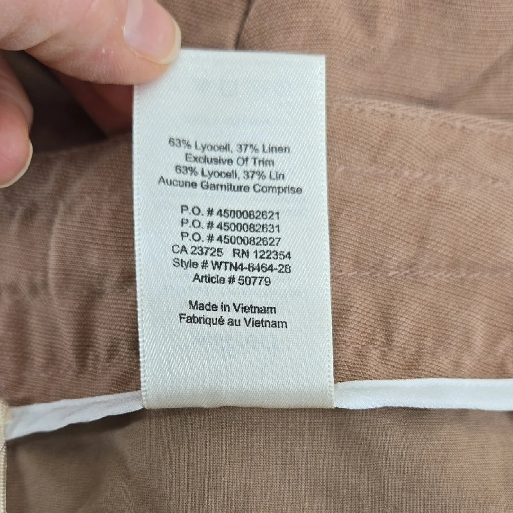 Wilfred Cropped Drawstring Ankle Pants in Taupe with Cream Tie Size 10